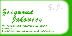 zsigmond jakovics business card